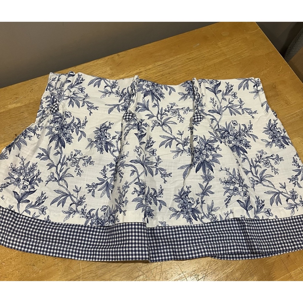 American Living Valance Floral Plaid Blue‎ Ralph Lauren 47x28" Layered Toile